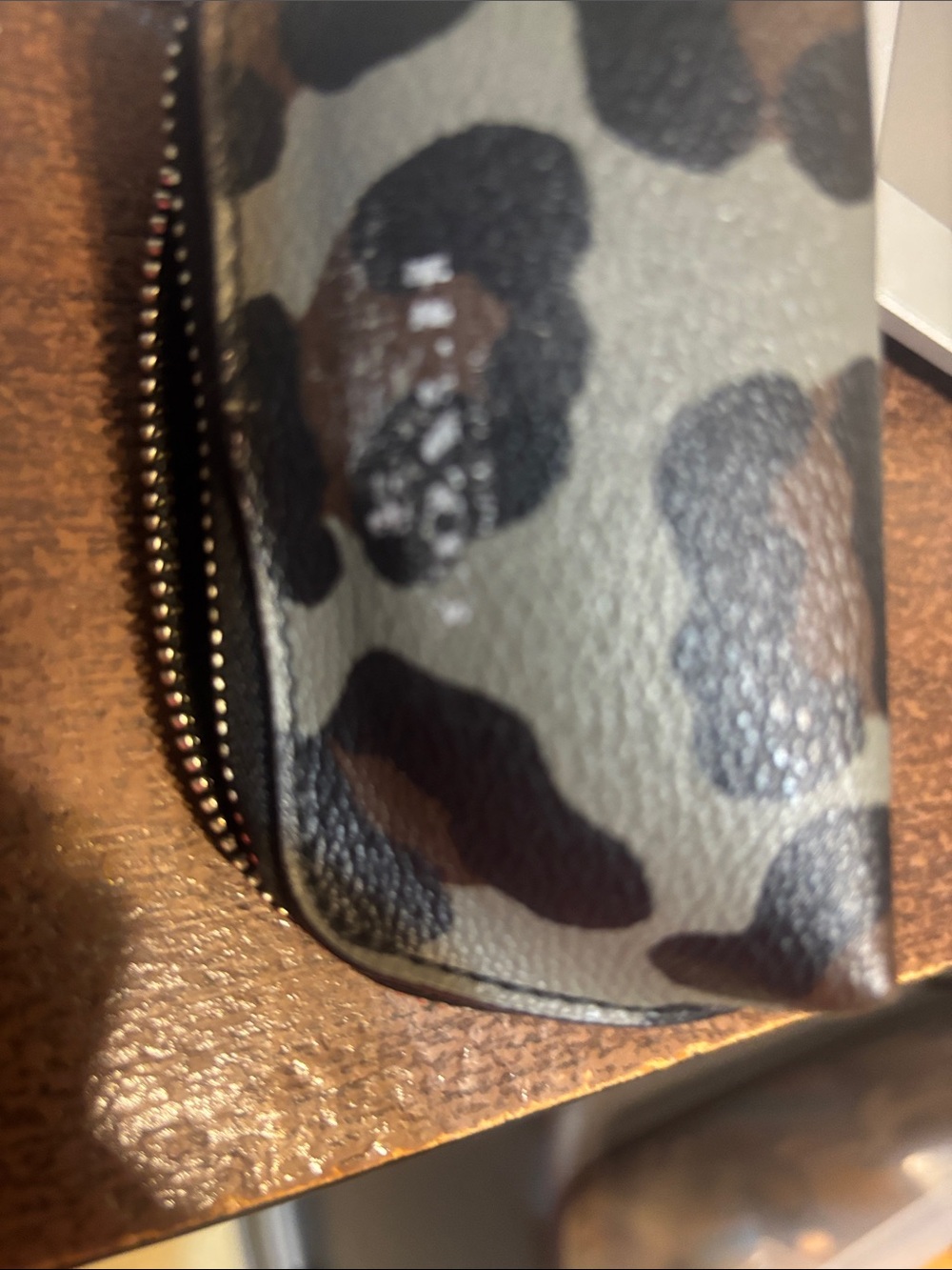 Coach Leopard Print Pouch - Brown/Black